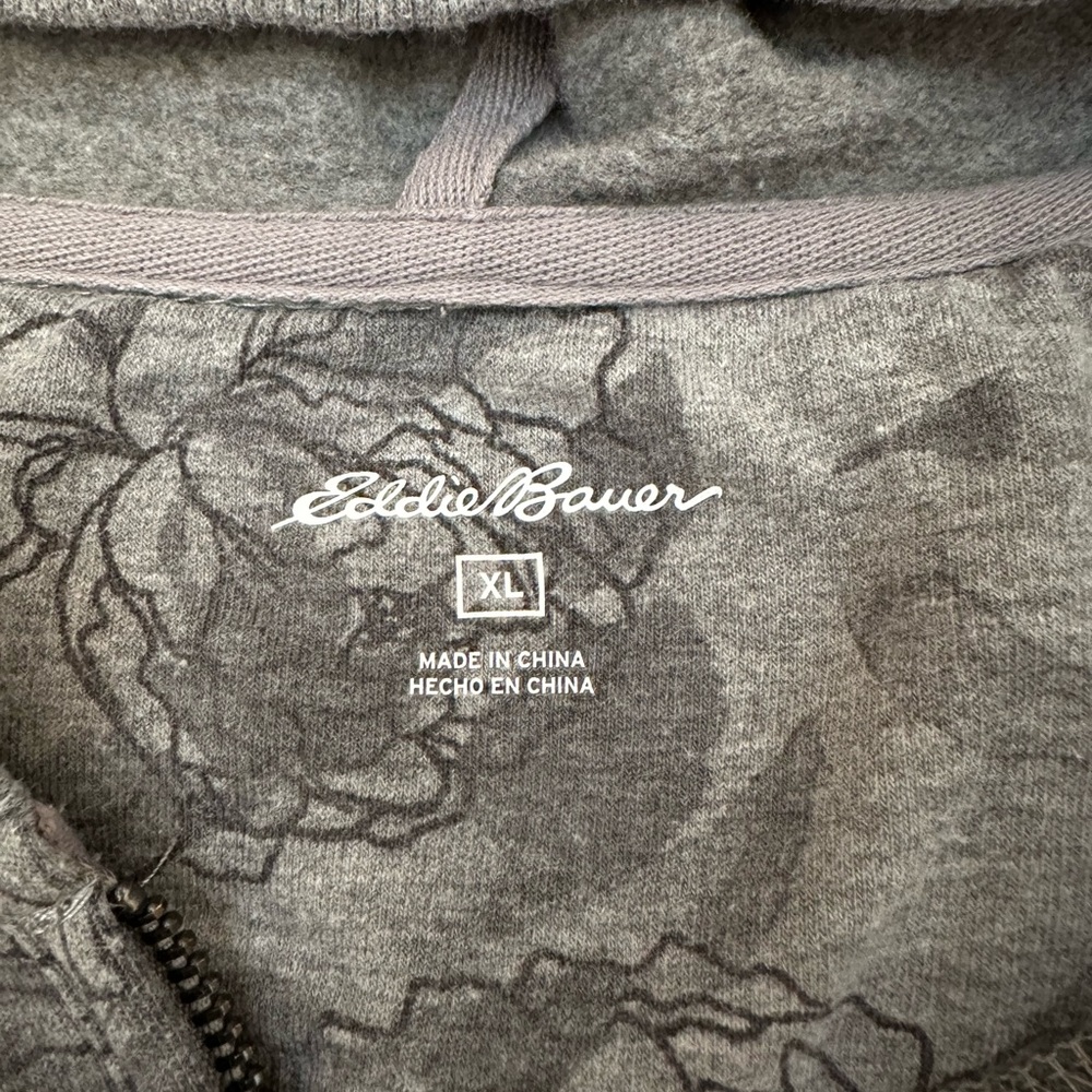 Eddie Bauer Gray Floral Hoodie